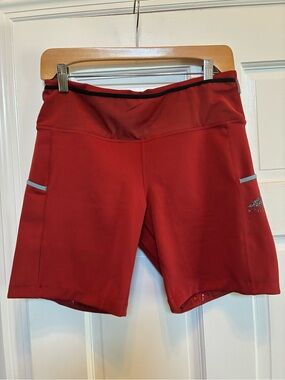 Nike Red Women's Bike Shorts with Contrast Trim